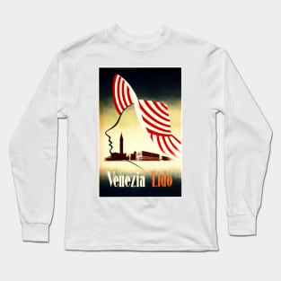 Art Deco VENEZIA LIDO Venice Tourism Vintage Italy Travel Long Sleeve T-Shirt